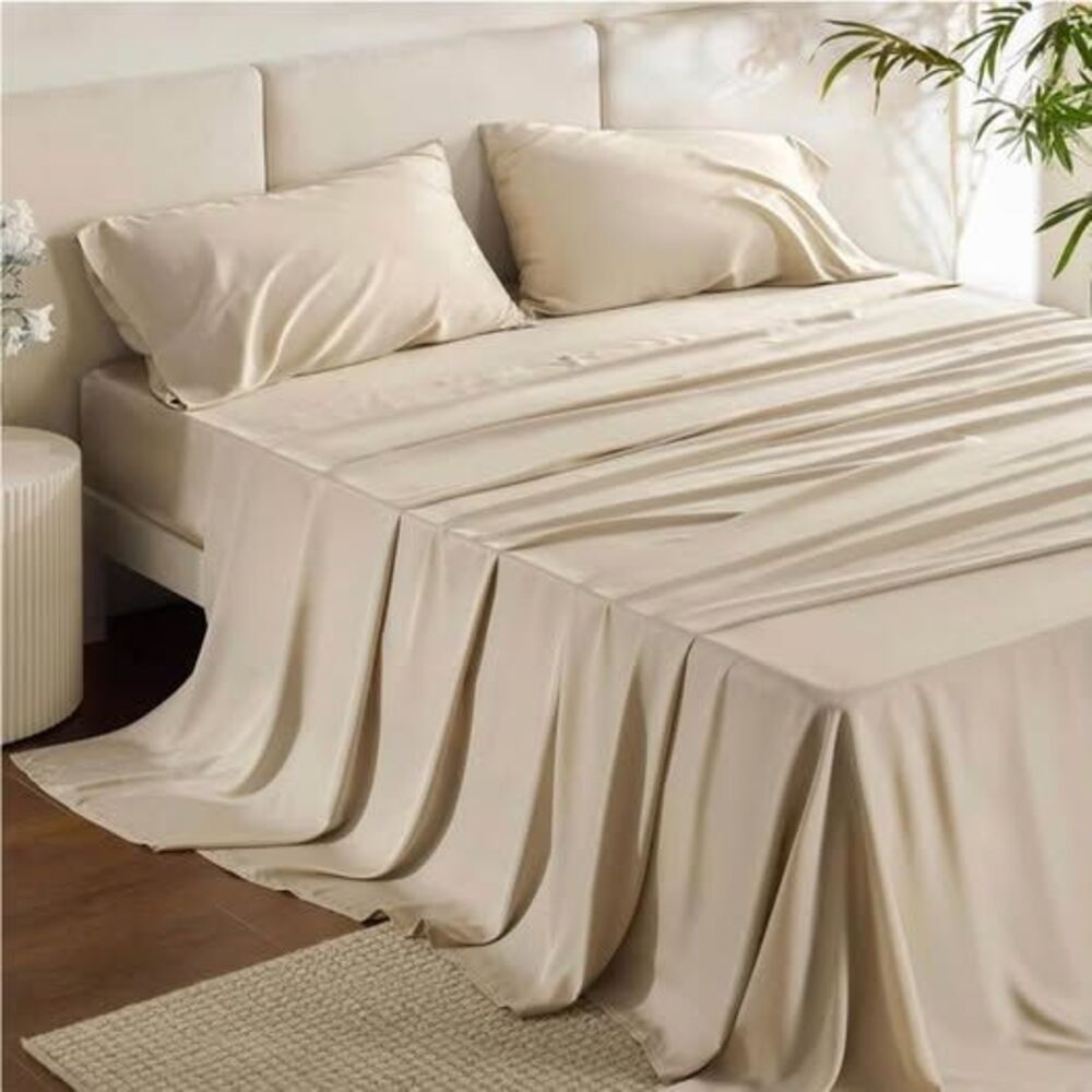 Bedsure PureWoven 100% Rayon Derived from Bamboo, King Size Sheets Set